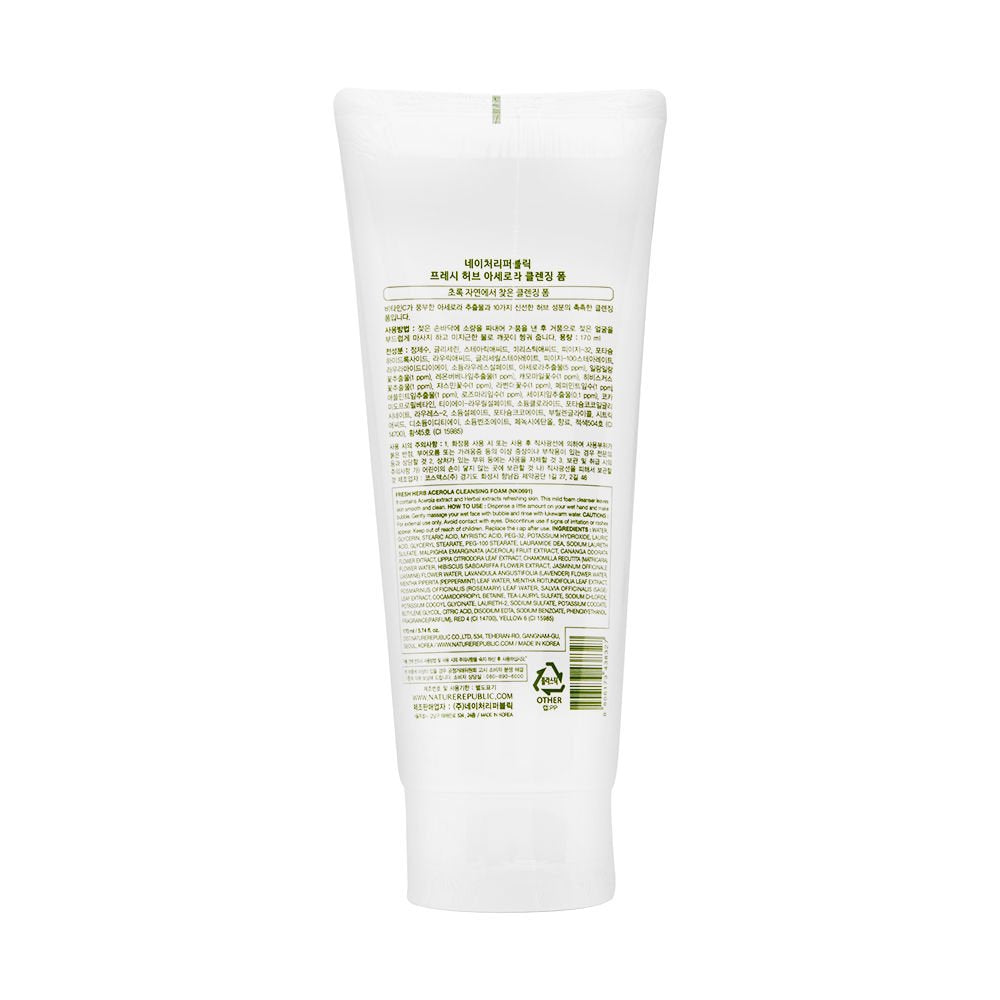 Nature Republic Fresh Herb Acerola Cleansing Foam 170ml / 5.74 fl. oz.