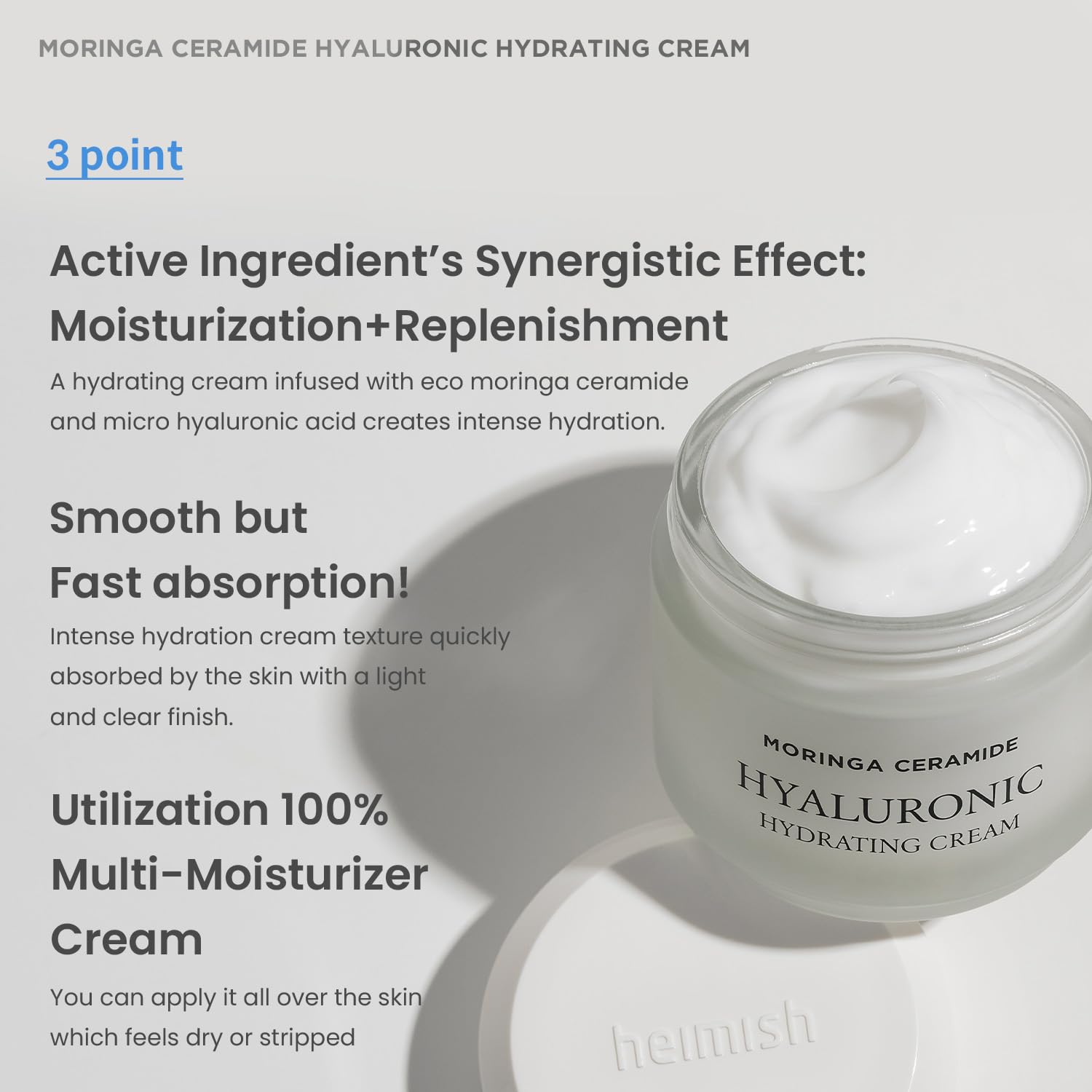 [ HEIMISH ] Moringa Ceramide Hyaluronic Hydrating Cream 1.69 fl.oz / 50ml