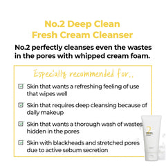 numbuzin No.2 Deep Clean Fresh Cream Cleanser 120ml/ 4.05 fl. oz.