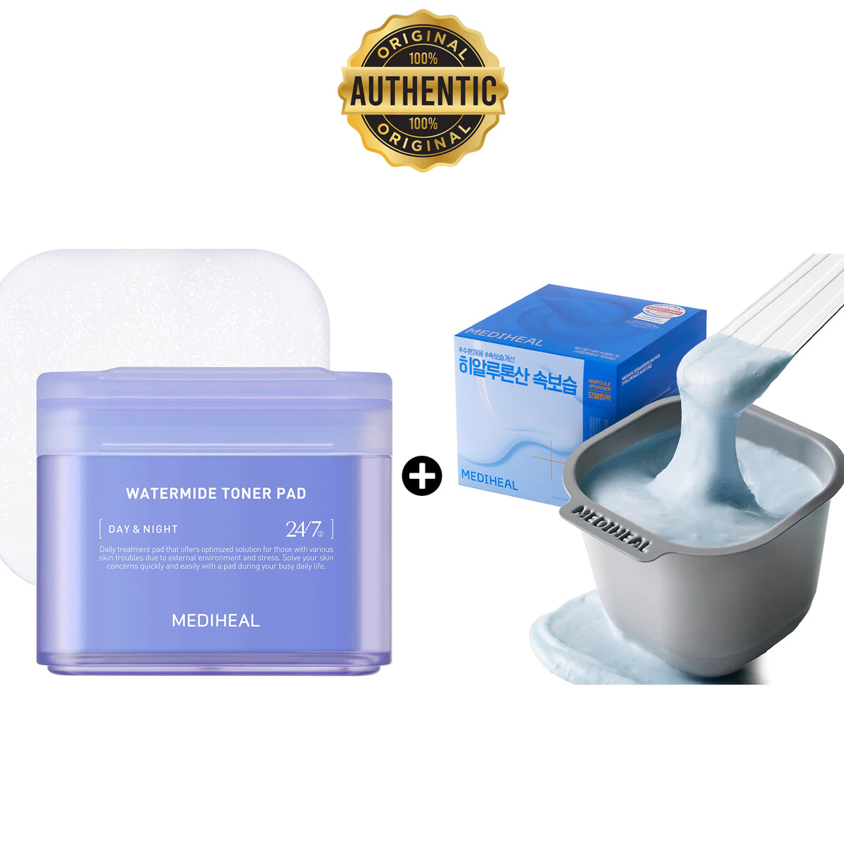 Mediheal Watermide Duo (Watermide Toner Pad + Derma Modeling Pack Hyaluronate Moisture )